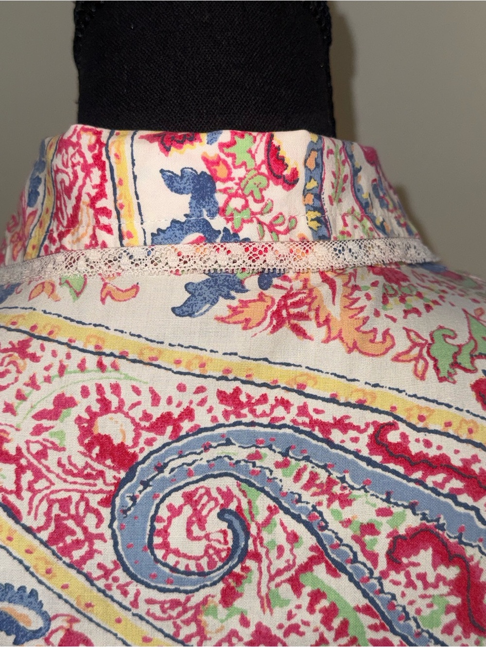 Ralph Lauren White Multicolor Paisley Short Sleeve Button-Down Shirt - Picture 8 of 11